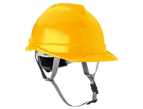 Neo Tools - Hełm przemysłowy z paskiem podbródkowym, żółty - 97-220