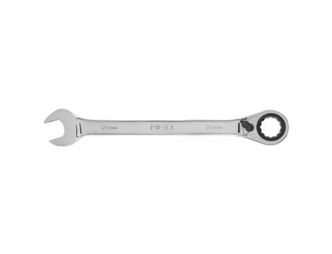 Neo Tools - Klucz płasko-oczkowy z grzechotką i przełącznikiem 21 mm - 09-333
