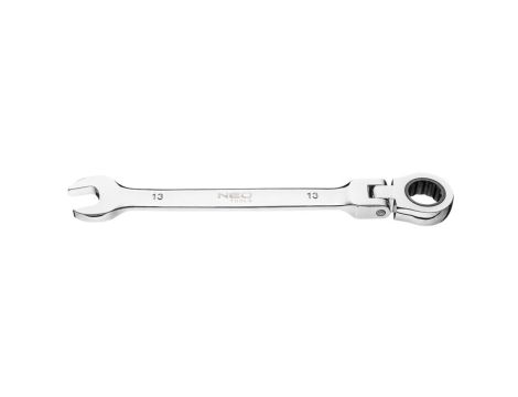 Neo Tools - Klucz płasko-oczkowy z przegubem i grzechotką 13 x 185 mm - 09-055