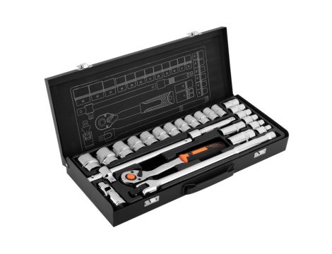 Neo Tools - Klucze nasadowe 1/2" , zestaw 25 szt., CrV - 10-036