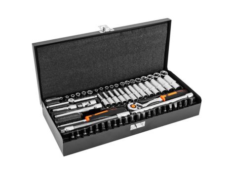Neo Tools - Klucze nasadowe 1/4", zestaw 63 szt. - 10-008