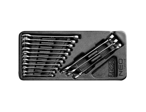 Neo Tools - Klucze płasko-oczkowe 6-19 mm, zestaw 14 szt., wkładka - 84-234