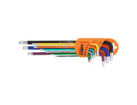 Neo Tools - Klucze Torx T10-50, zestaw 9 szt., kolorowe - 09-518