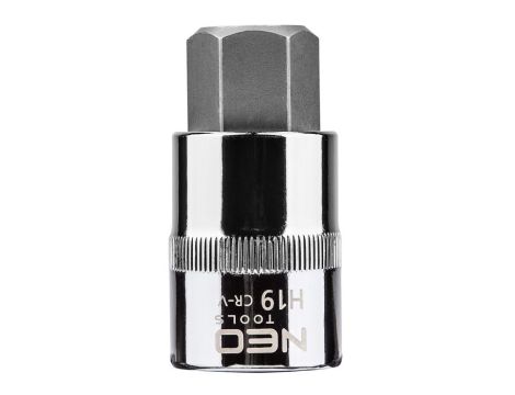 Neo Tools - Końcówka sześciokątna na nasadce 1/2", H19 x 55 mm - 08-778