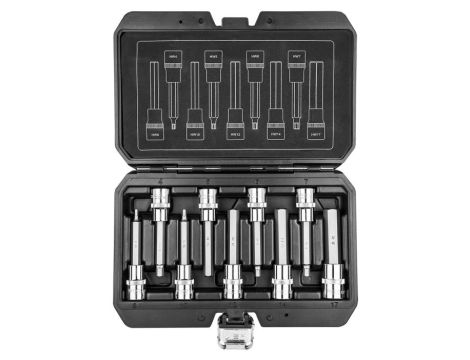 Neo Tools - Końcówki sześciokątne na nasadce 100 mm, zestaw 9 szt. - 08-706