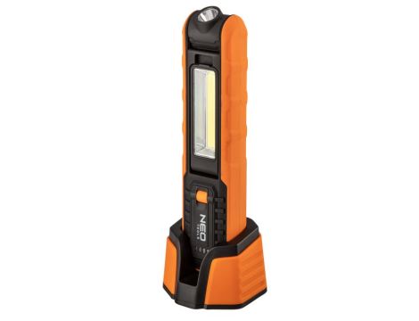 Neo Tools - Lampa warsztatowa akumulatorowa 500 lm COB  + baza + ładowarka - 99-065