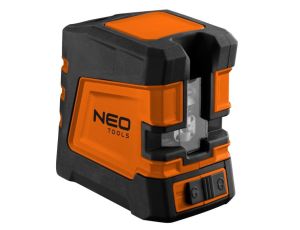 Neo Tools - Laser krzyżowy 20 m, zielony, linia pozioma, pionowa i krzyżowa, uchwyt magnetyczny, etui - 75-107