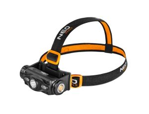 Neo Tools - Latarka czołowa akumulatorowa USB 1000 lm czerwony/niebieski CREE LED + LED - 99-028