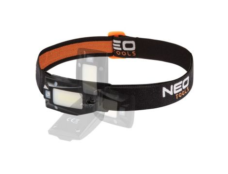 Neo Tools - Latarka czołowa akumulatorowa USB 180 lm COB LED + czujnik ruchu - 99-069
