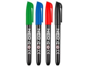 Neo Tools - Marker budowlany, 4 kolory, permanentny, wodoodporny, olejowy, 4 szt - 13-857 op=6 szt