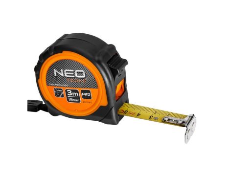 Neo Tools - Miara zwijana stalowa 3 m x 19 mm, magnes - 67-113-1