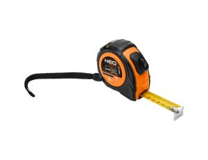 Neo Tools - Miara zwijana stalowa 5 m x 19 mm, auto blokada, dwa przyciski stop - 67-222