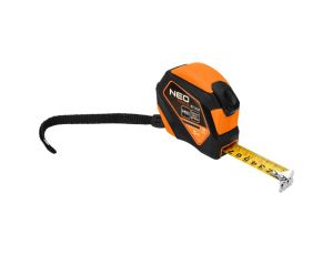 Neo Tools - Miara zwijana stalowa 5 m x 19 mm, auto blokada, przycisk stop, magnes - 67-232