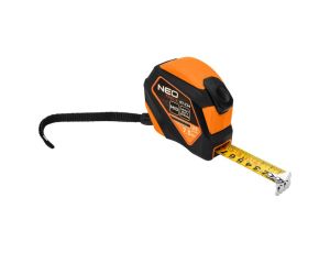 Neo Tools - Miara zwijana stalowa 7,5 m x 25 mm, auto blokada, przycisk stop, magnes - 67-234