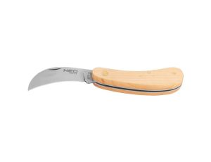 Neo Tools - Nóż monterski sierpak, drewniane okładki - 63-016