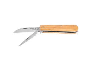 Neo Tools - Nóż monterski ze szpikulcem, drewniane okładki - 63-017