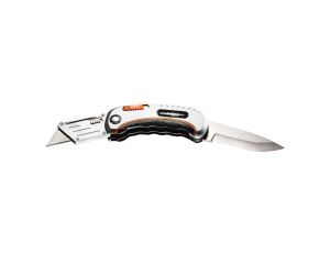 Neo Tools - Nóż uniwersalny składany, ostrze trapezowe + nóż, nylonowe etui + 5 ostrzy Neo - 63-710
