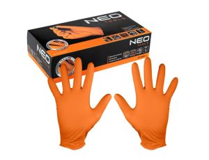 Neo Tools - Rękawiczki nitrylowe, pomarańczowe, 50 sztuk, rozmiar L - 97-690-L