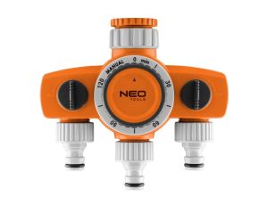 Neo Tools - Rozdzielacz trójzaworowy, 2 wyjścia z blokadą, jedno z wyłącznikiem czasowym - 15-750