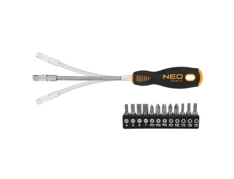 Neo Tools - Wkrętak z giętkim grotem, zestaw 13 szt. - 04-215