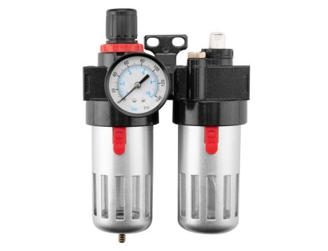 Neo Tools - Zestaw do uzdatniania powietrza, filtr, naolejacz i reduktor , 1/2", metalowa obudowa - 14-734