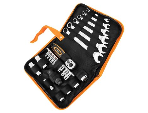 Neo Tools - Zestaw narzędzi do motocykla - 25 szt. - miękkie etui - 10-500