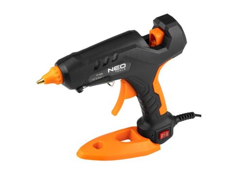 Neo Tools - Zestaw: pistolet klejowy 11 mm, 60/100W, 12 wkładów klejowych, 3 ochraniacze palców, etui - 17-100