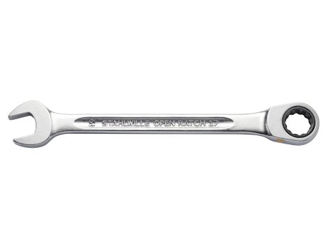 STAHLWILLE - OPEN RATCH 17F 21 Płasko-oczkowy klucz grzechotkowy Rozm. 21 mm Dł.275mm - 40172121