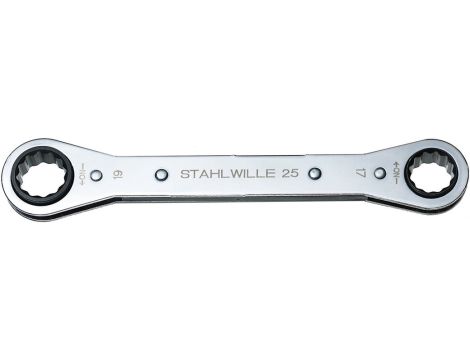 STAHLWILLE - 25 7 x 8 Dwustronny klucz oczkowy z grzechotką Rozm. 7 x 8 mm Dł.109mm - 41130708