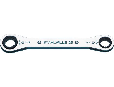 STAHLWILLE - 25a 1/2 x 9/16 Dwustronny klucz oczkowy z grzechotką Rozm. 1/2 x 9/16 " Dł.174mm - 41563234