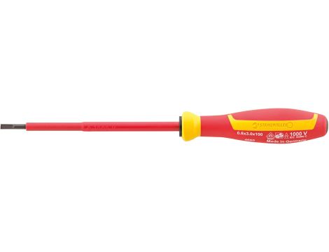 STAHLWILLE - DRALL⁺ 4660 VDE 6,5 Wkrętak do narzędzi z rowkiem VDE DRALL+ do zastosowań elektrycznych 1,2mm x 6.5mm Dł.150mm - 46603065