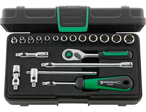 STAHLWILLE - 40/13/6QR 1/4 Komplet kluczy nasadowych 40/13/6QR 19 szt. - 96011180
