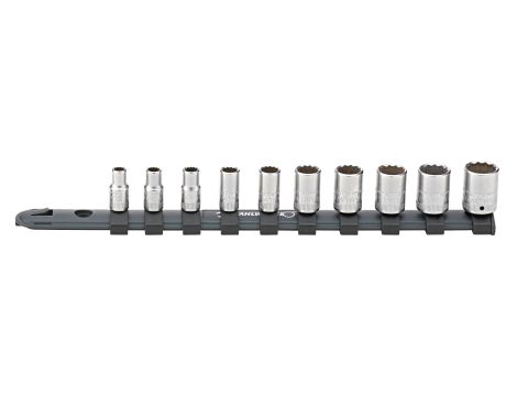 STAHLWILLE - 40/10-12916 1/4 " Zestaw wkładek do kluczy nasadowych z listwą zaciskową 5-14 mm 10 szt. - 96051010