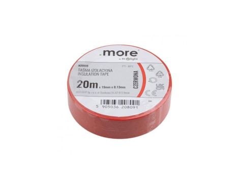 Taśma izolacyjna 19mm x 0,13mm CZERWONA 20m 1szt.