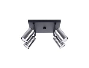 Plafon WINX 4 czarny/chrom