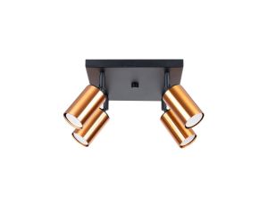 Plafon WINX 4 czarny/miedź