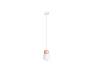 Lampa wisząca PEKKA 1 biała/naturalne drewno