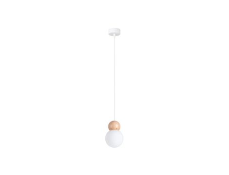 Lampa wisząca PEKKA 1 biała/naturalne drewno
