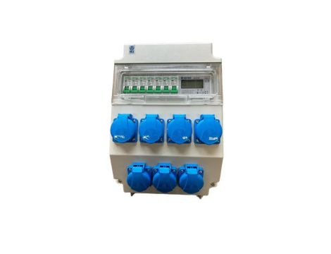 Rozdzielnica elektryczna 7x 230V z bezpiecznikami / Licznik mocy LCD 6x 230V 3 fazy 95V-2