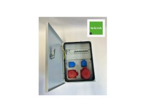 Metalowa rozdzielnica ścienna CEE 32A 16A 2x230V z bezpiecznikami HAGER IP54 FI 94H-2