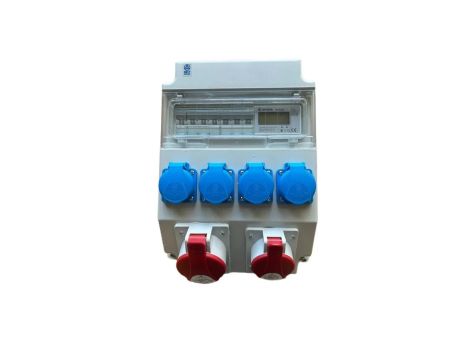 Rozdzielnica elektryczna CEE 32A 16A 4x 230V z bezpiecznikami HAGER / licznik energii 97H-2