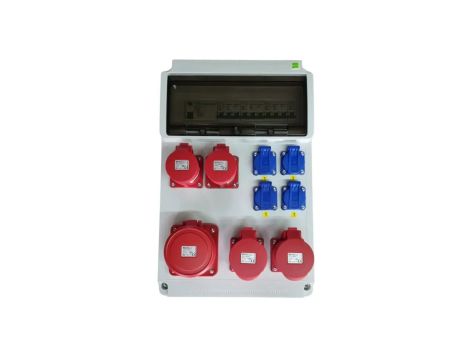 Rozdzielnica elektryczna CEE 63A 2x32A 2x16A 4x230V FI
