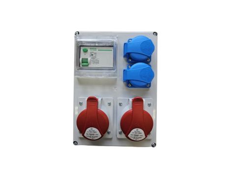 Rozdzielnica elektryczna CEE 2x16A 2x230V z bezpiecznikami FI 99V-2