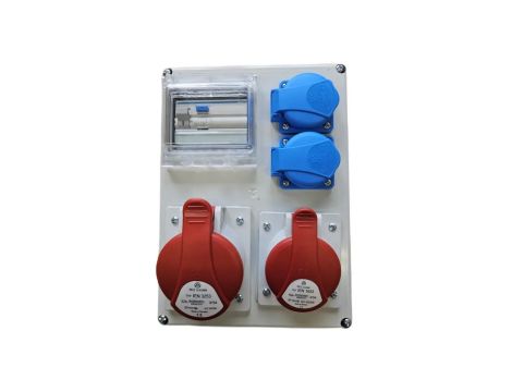 Rozdzielnica elektryczna CEE 32A 16A 2x230V z bezpiecznikami HAGER FI 98H-2