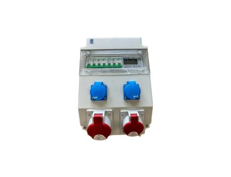 Rozdzielnica elektryczna CEE 32A 16A 230V z bezpiecznikami / Miernik elektryczny LCD 96V-2
