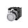 Przycisk 22 mm, round, metal, shiny, white, pushbutton, flat, momentary contact type, with holder, 1 NO, LED modu