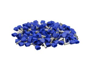 Końcówka tulejkowa izolowana podwójna typ HI / TV 2x 16mm2 / 14mm miedziana cynowana galwanicznie niebieska ERKO 100szt.