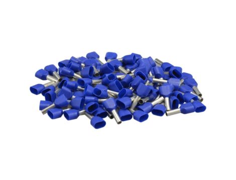 Końcówka tulejkowa izolowana podwójna typ HI / TV 2x 16mm2 / 14mm miedziana cynowana galwanicznie niebieska ERKO 100szt.