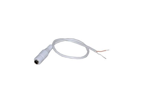 Gniazdo DC 2,1/5,5 na kablu 30cm biały kabel podwó