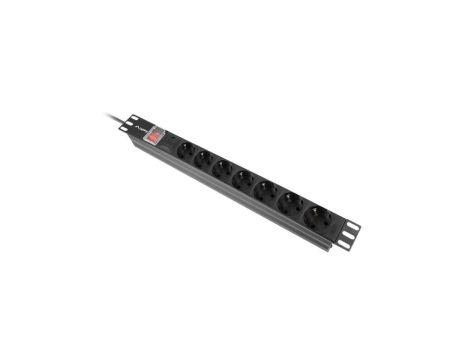 Listwa zasilająca RACK 19 1U 7 gniazd SCHUKO z wyłącznikiem 2m LANBERG